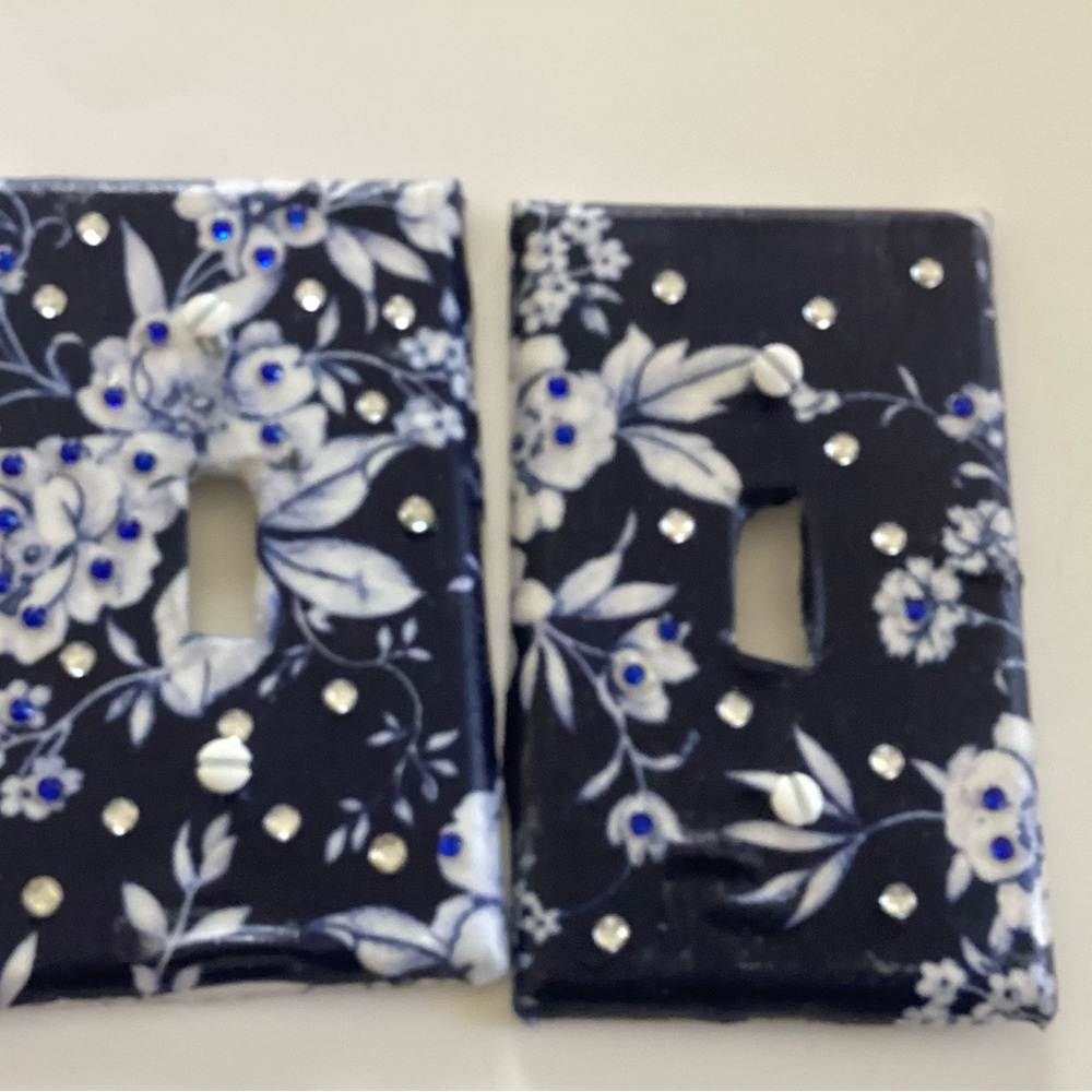 Hand Crafted Blue and White Floral Decor Accent